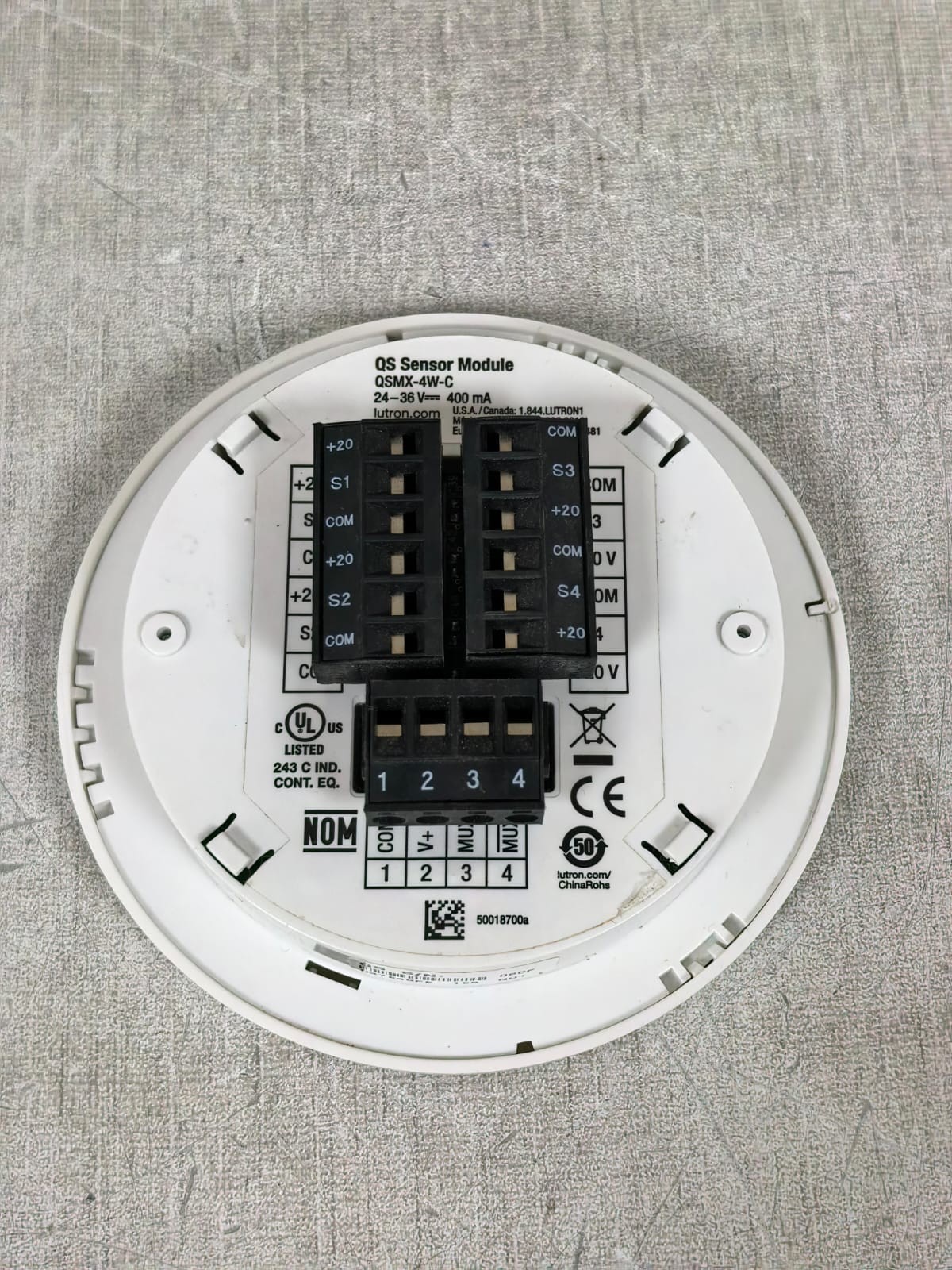 Lutron QSMX-4W-C LUTRON QSMX-4W-C QS SENSOR MODULE CEILING MOUNT 24-36V 7