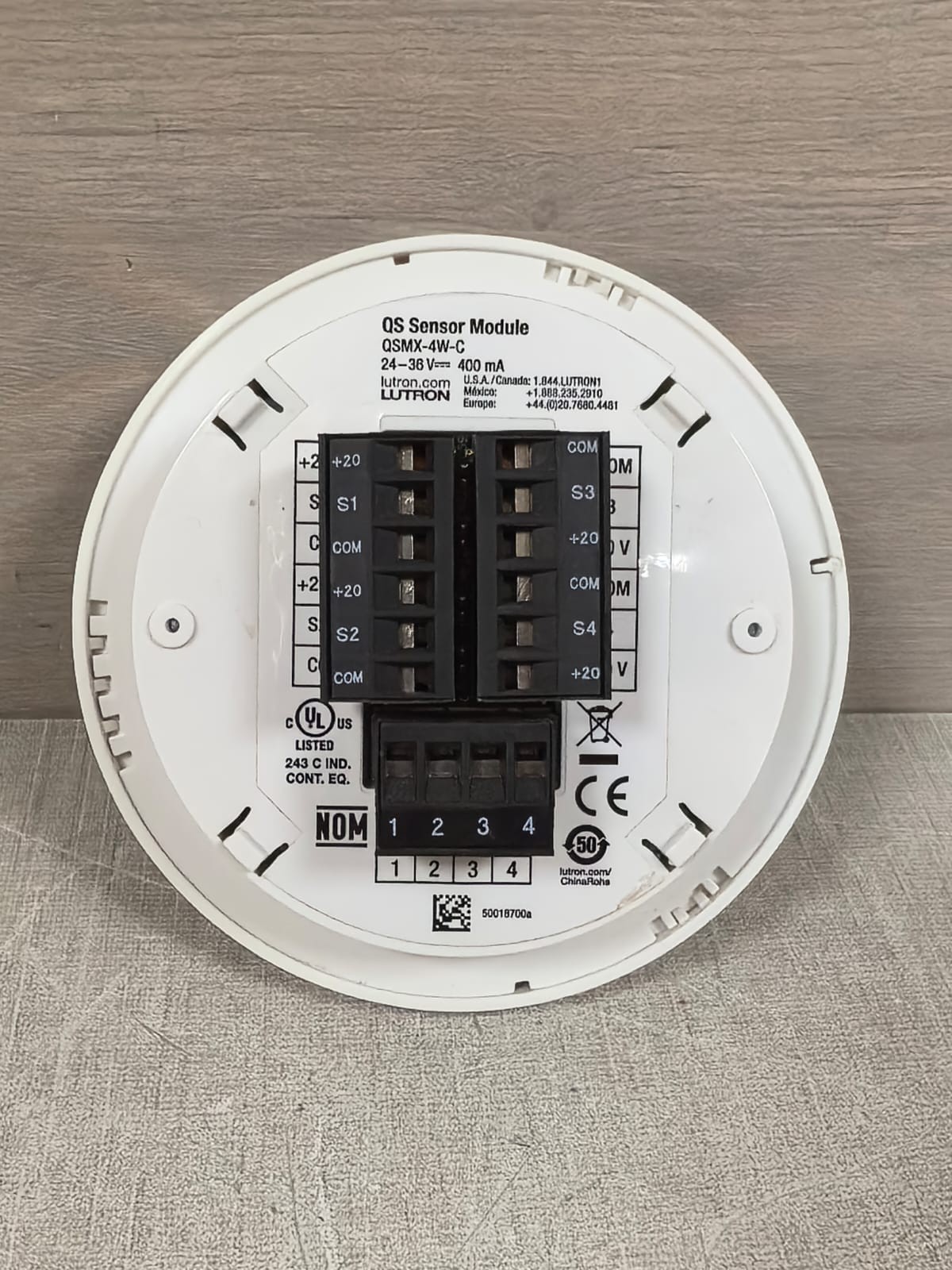 Lutron QSMX-4W-C LUTRON QSMX-4W-C QS SENSOR MODULE CEILING MOUNT 24-36V 8