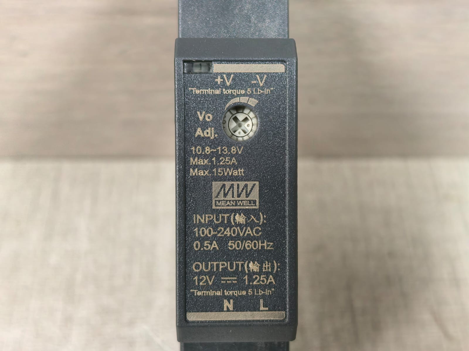 UNKNOWN HDR-15-12 LOT MEANWELL HDR-15-12 POWER SUPPLY 100-240VAC 3