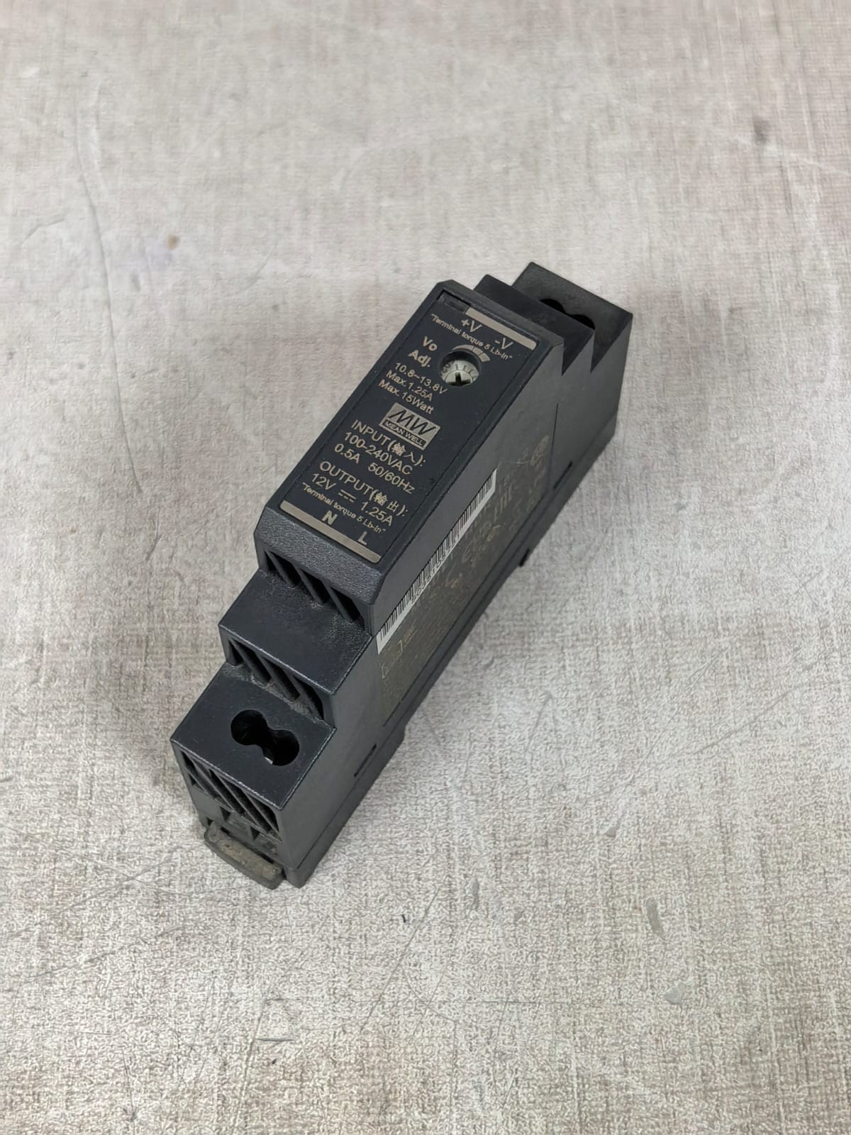 UNKNOWN HDR-15-12 LOT MEANWELL HDR-15-12 POWER SUPPLY 100-240VAC 5