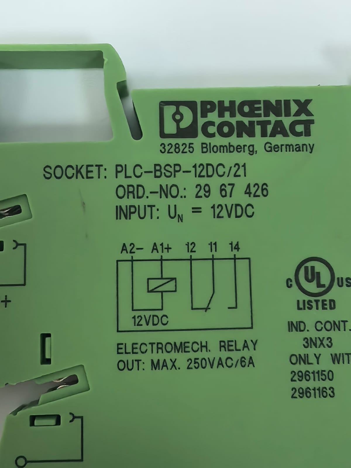 Phoenix Contact 29 67 426 PHOENIX CONTACT PL-BSP-12DC/21 TERMINAL BLOCK RELAY 29 67 426 2