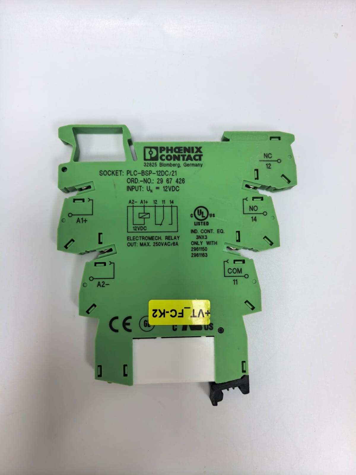 PHOENIX CONTACT PL-BSP-12DC/21 TERMINAL BLOCK RELAY 29 67 426