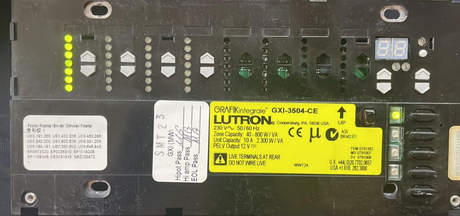 Lutron GXI-3504-CE LUTRON GRAFIK EYE GXI-3504-CE 4-ZONE LIGHTING SCENE CONTROLLER 3