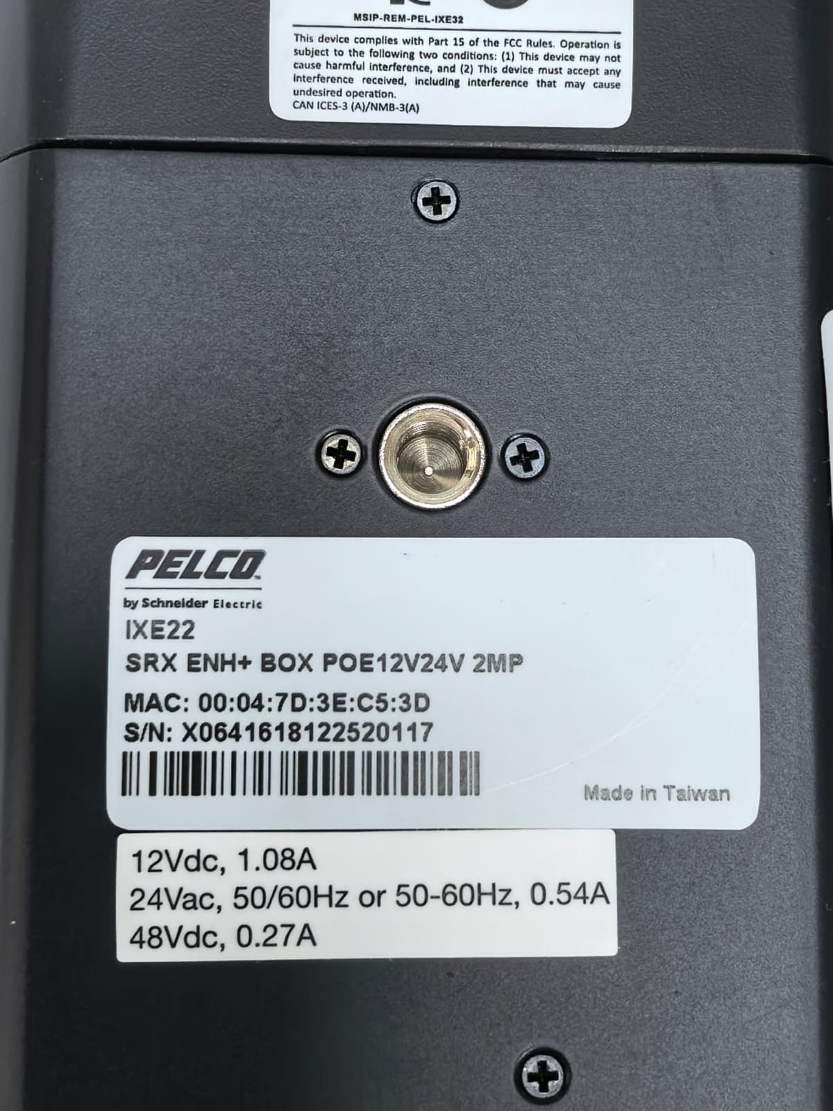 Pelco IXE22 PELCO IXE22 2-MEGAPIXEL INDOOR NETWORK BOX SECURITY CAMERA SRX ENH+BOX POE12V24V 2