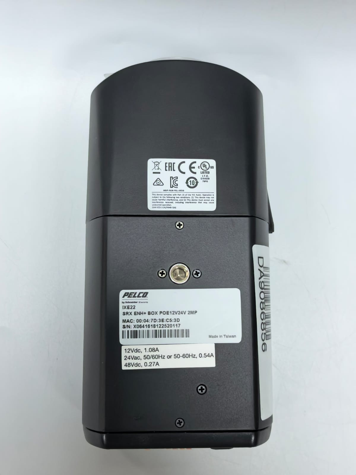 Pelco IXE22 PELCO IXE22 2-MEGAPIXEL INDOOR NETWORK BOX SECURITY CAMERA SRX ENH+BOX POE12V24V 3