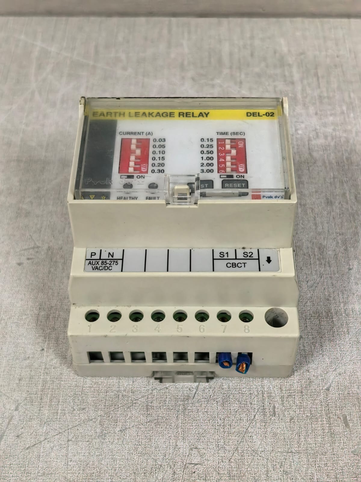 PYOK DV'S DEL-02 PYOK DV'S DEL-02 EARTH LEAKAGE RELAY 85-275VAC/DC 5