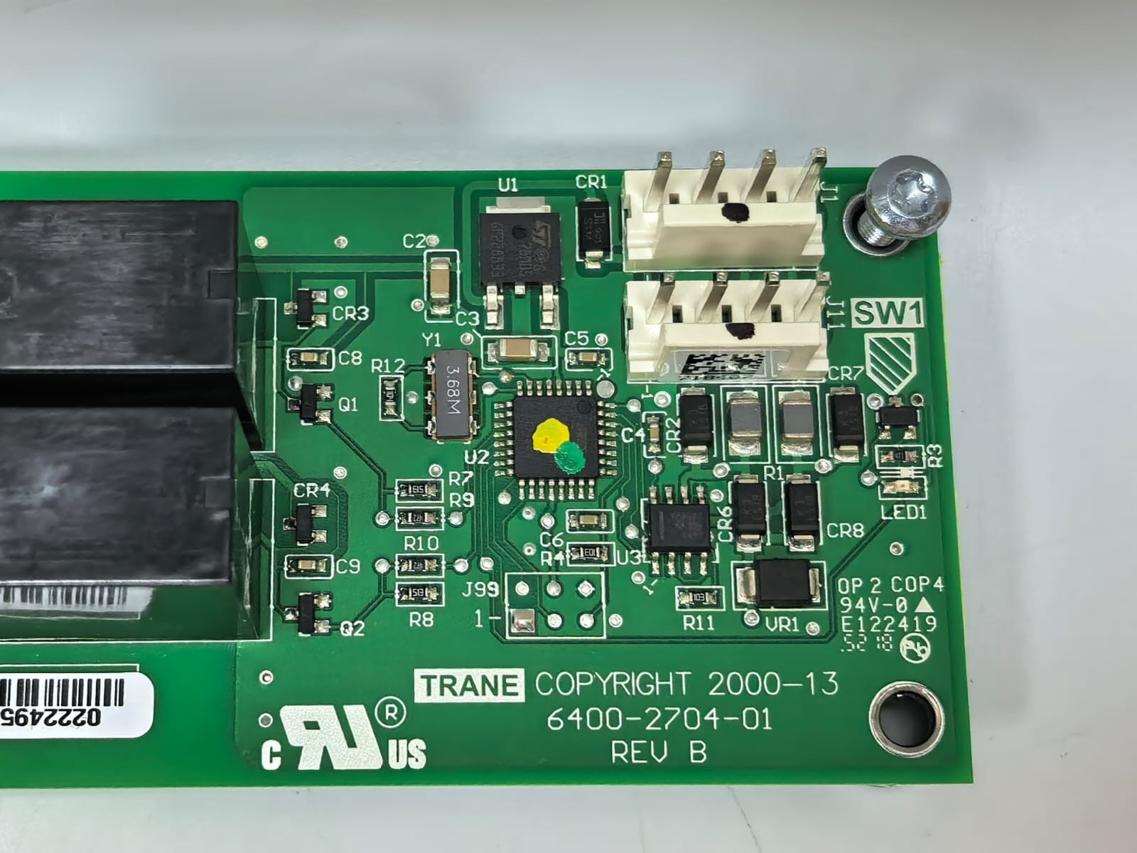Trane 6400-2704-01 TRANE 6400-2704-01 REV.B DUAL BINARY CIRCUIT BOARD 2