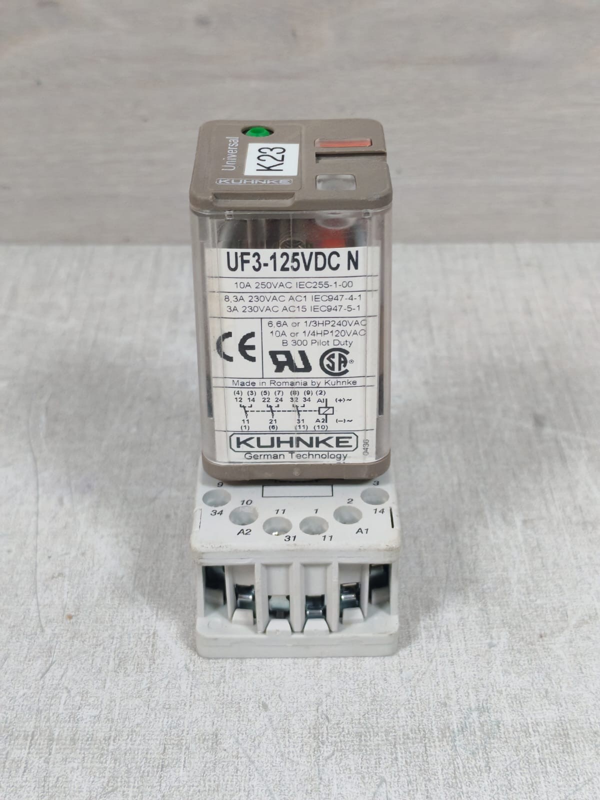 Kuhnke UF3-125VDC N KUHNKE UNIVERSAL UF3-125VDC N RELAY WITH BASE 10A 250VAC 5