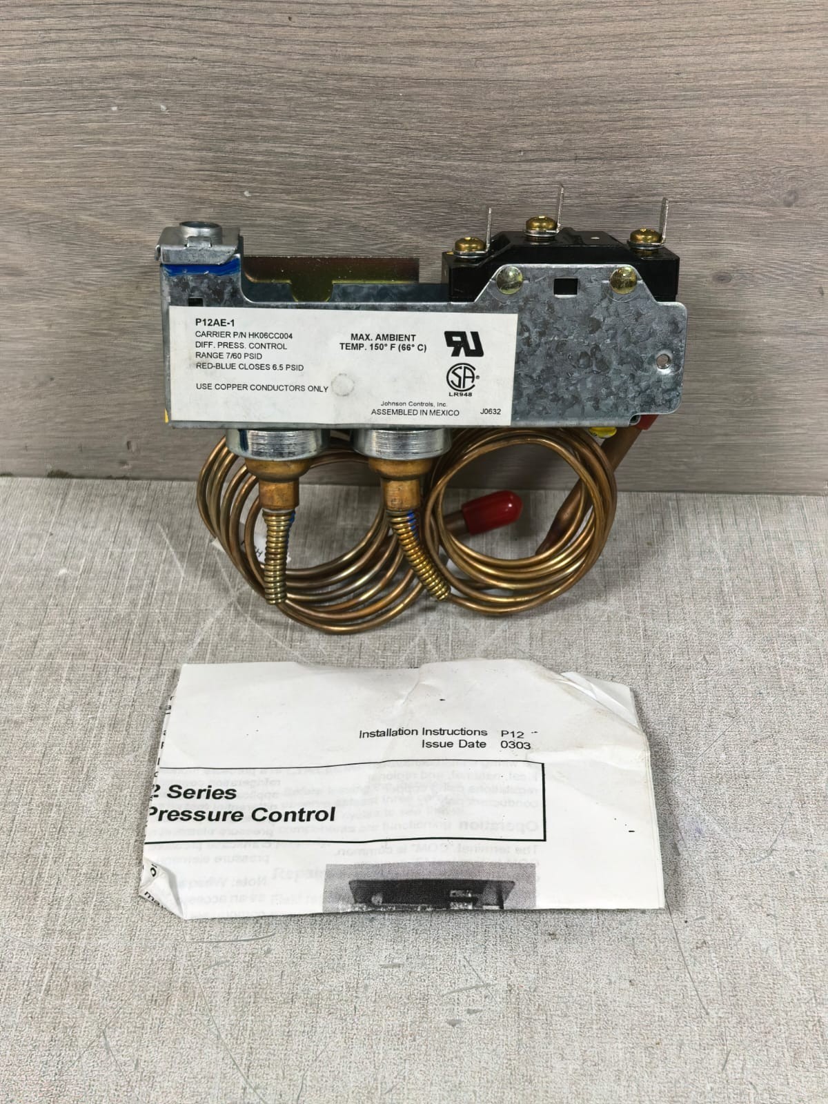 Carrier HK06CC004 CARRIER P12AE-1 P/N HK06CC004 DIFFERENT PRESSURE CONTROL 1