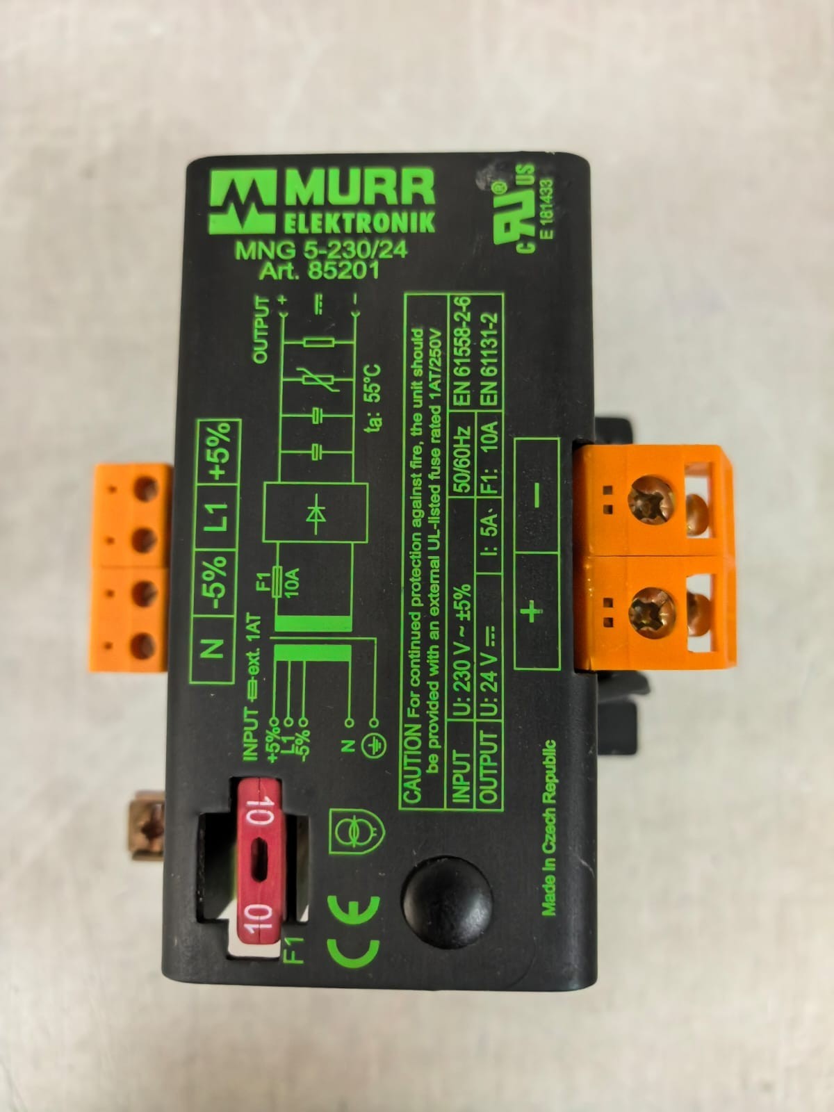 MURR ELEKTRONIK MNG 5-230/24 85201 MURR ELEKTRONIK MNG 5-230/24 85201 POWER SUPPLY TRANSFORMER 2