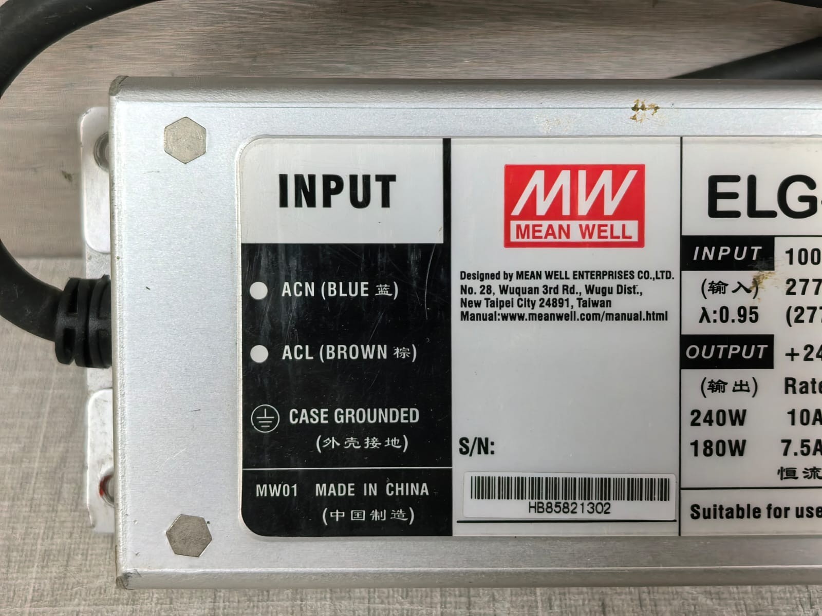 MEAN WELL ELG-240-24B MEANWELL ELG-240-24B POWER SUPPLY 100-240V 2