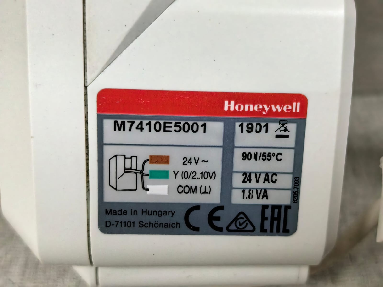 Honeywell M7410E5001 HONEYWELL M7410E5001 MODULATING LINEAR VALVE ACTUATOR 5
