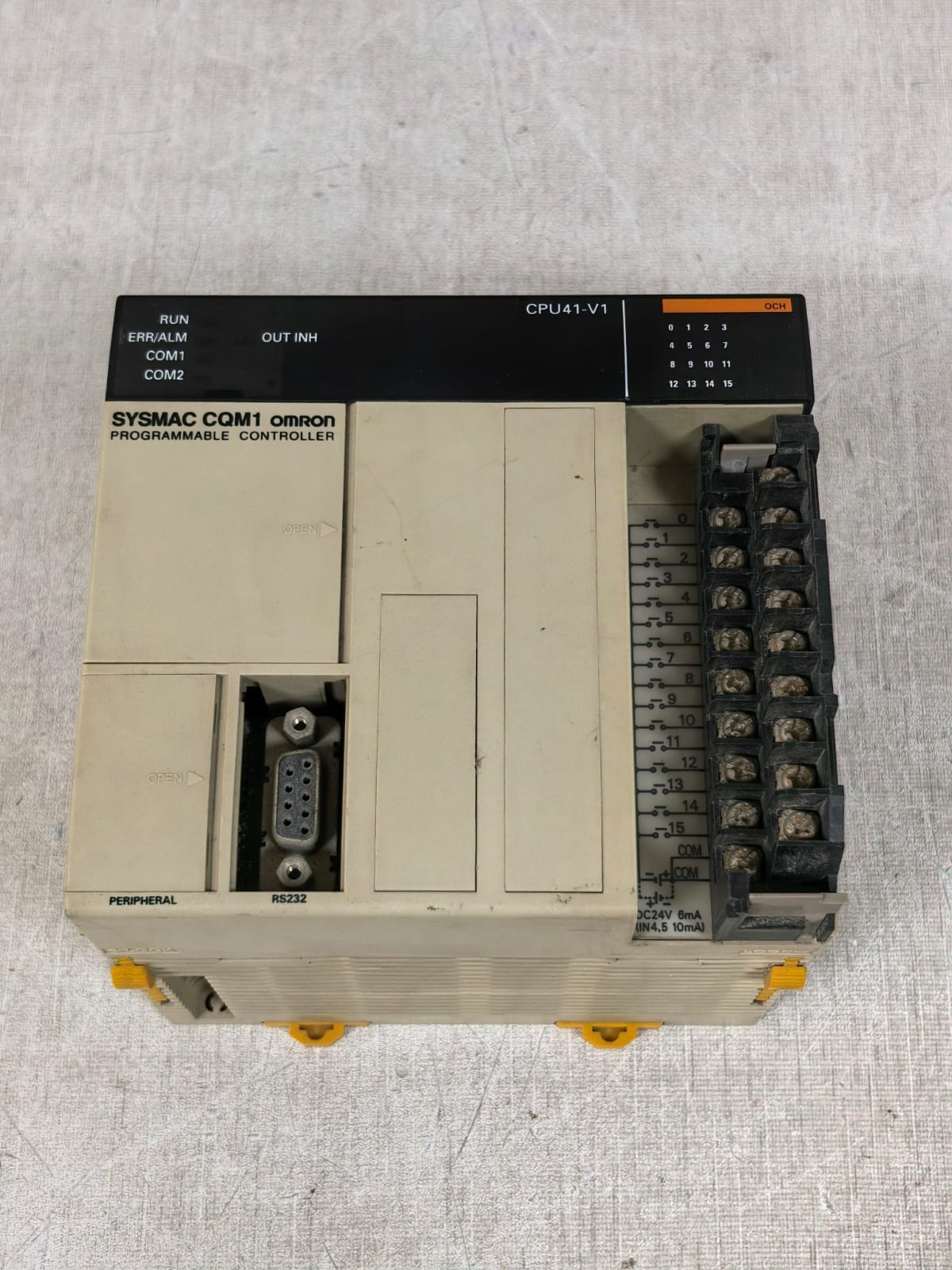 Omron CQM1-CPU41-EV1 OMRON CQM1-CPU41-EV1 SYSMAC CQM1 PROGRAMMABLE CONTROLLER 24VDC 10