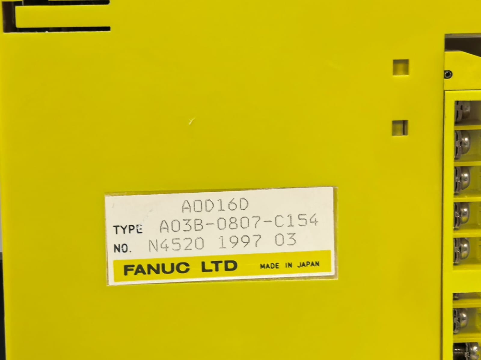 FANUC A03B-0807-C154 FANUC A0D16D OUTPUT MODULE A03B-0807-C154 6