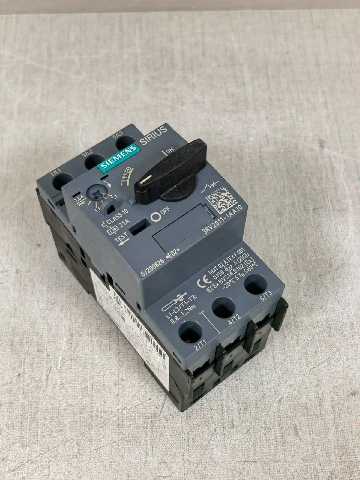 Siemens SIRIUS 3RV2011-1AA10 SIEMENS SIRIUS 3RV2011-1AA10 CIRCUIT BREAKER 6