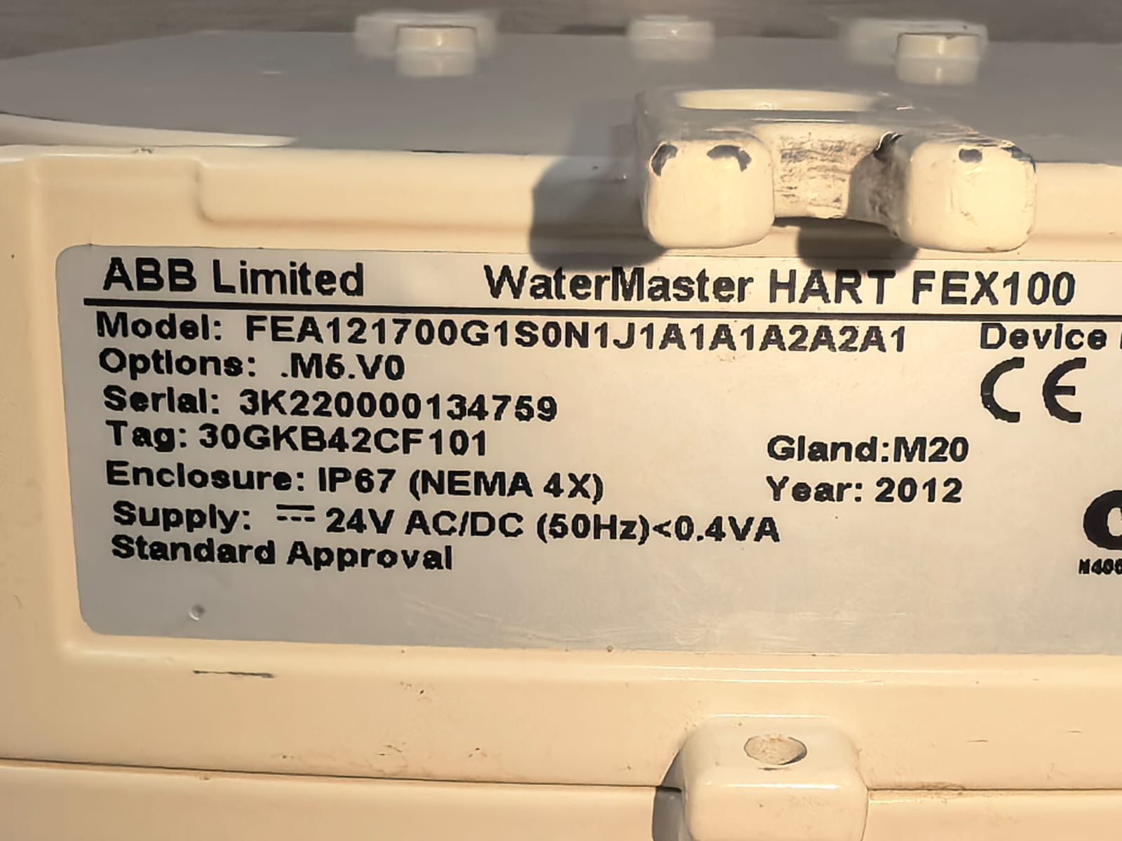 ABB FEX100 FEA121700G1S0N1J1A1A1A12A2A1 ABB LIMITED WATERMASTER HART FEX100 FEA121700G1S0N1J1A1A1A12A2A1 TRANSMITTER 7