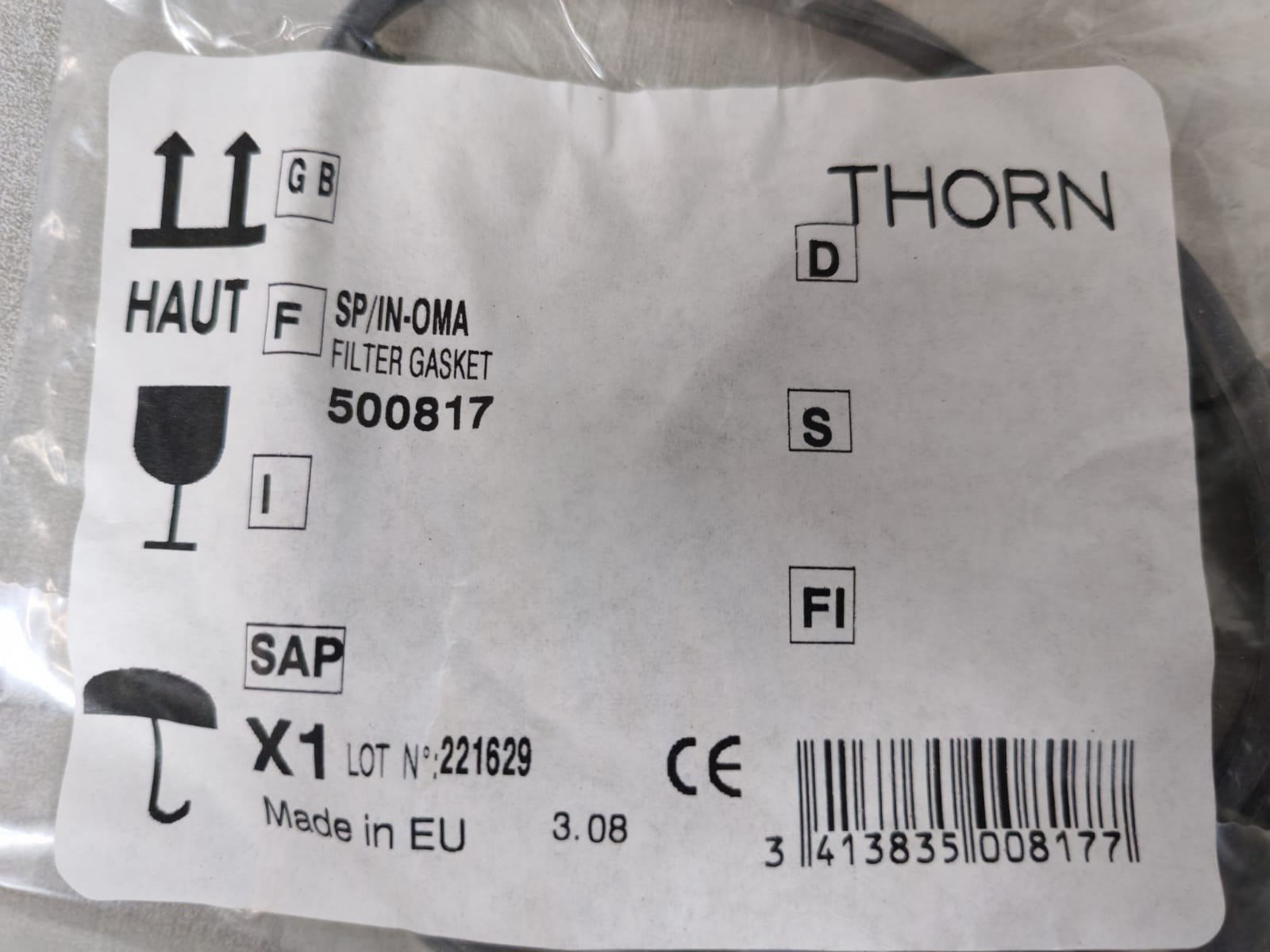 THORN SP/IN-OMA 500817 THORN SP/IN-OMA 500817 FILTER GASKET 3