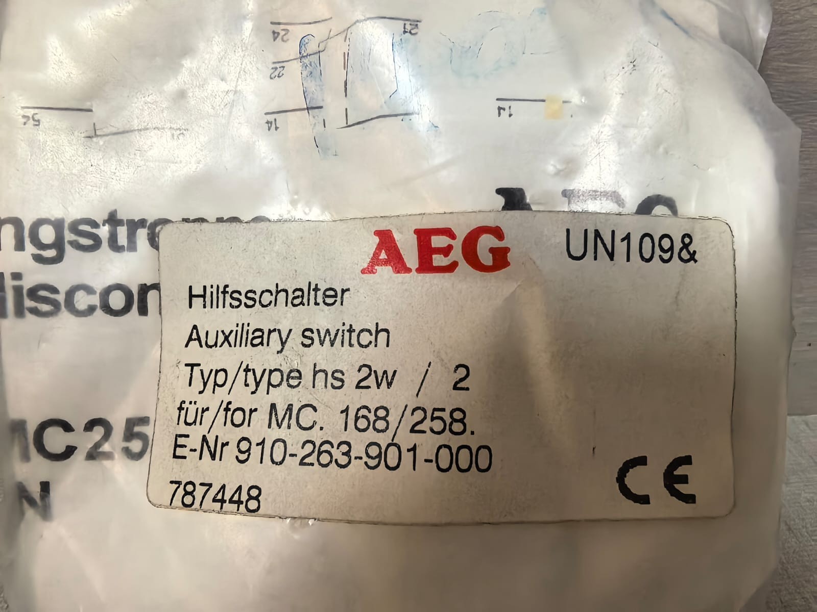 AEG 910-263-901-000 AEG UN116& HS2W/2 910-263-901-000 CONNECTORS 2