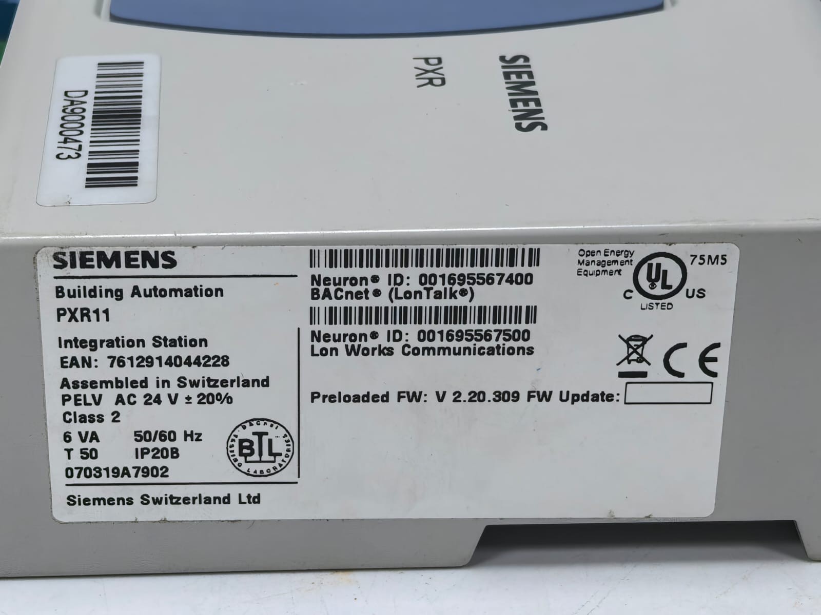 Siemens PXR/ PXR11 SIEMENS PXR/ PXR11 BUILDING AUTOMATION FW.V2.20.309 2