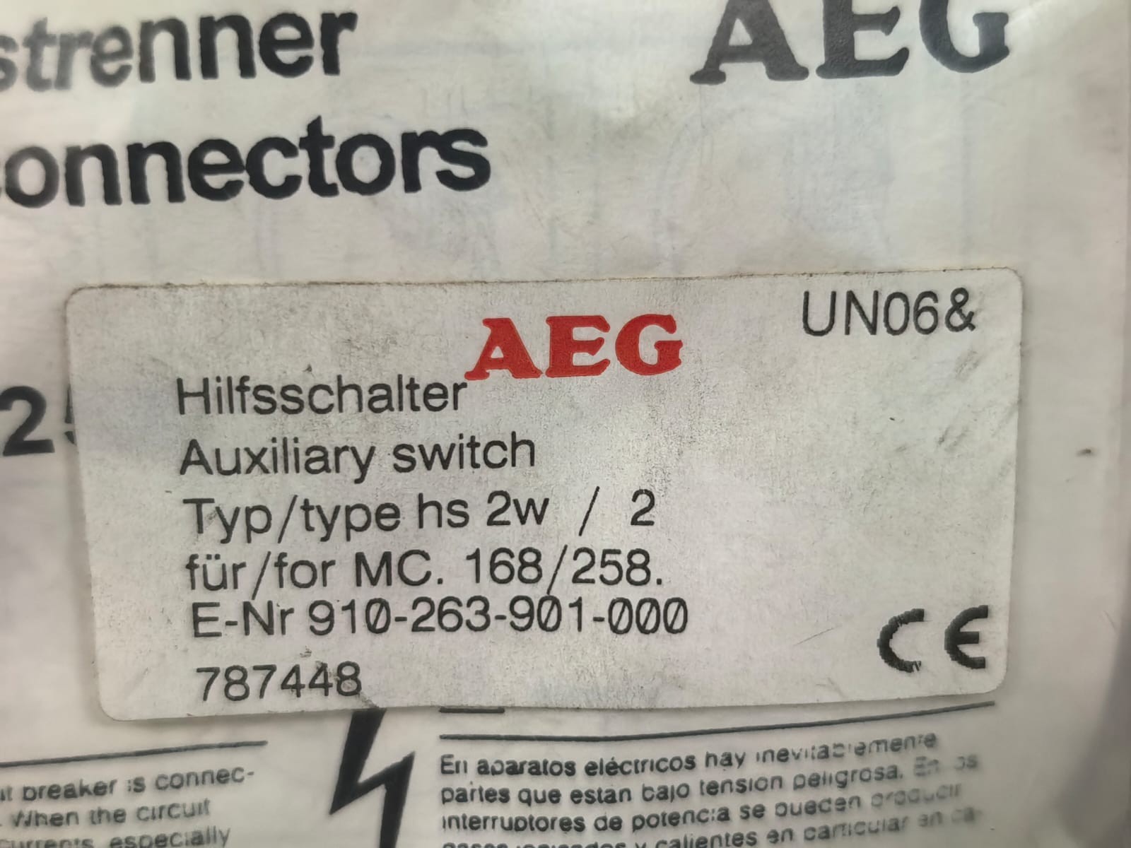AEG 910-263-901-000 AEG UN06& HS2W/2 910-263-901-000 CONNECTORS 3