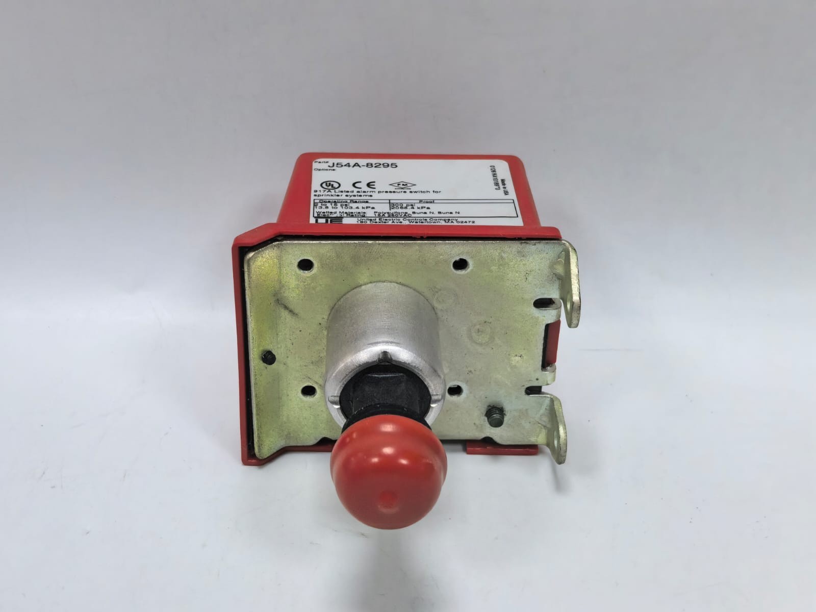 United Electric Controls J54A-8295 UNITED ELECTRIC CONTROLS J54A-8295 ALARM PRESSURE SWITCH FOR SPRINKLER SYSTEMS 9