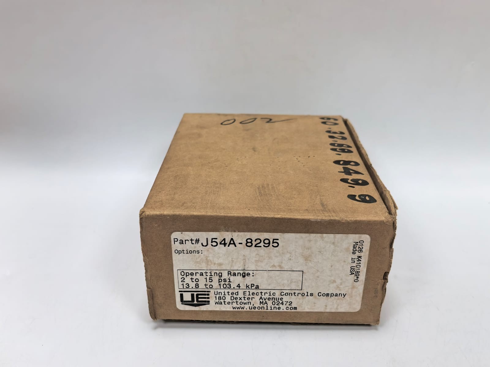 United Electric Controls J54A-8295 UNITED ELECTRIC CONTROLS J54A-8295 ALARM PRESSURE SWITCH FOR SPRINKLER SYSTEMS 10