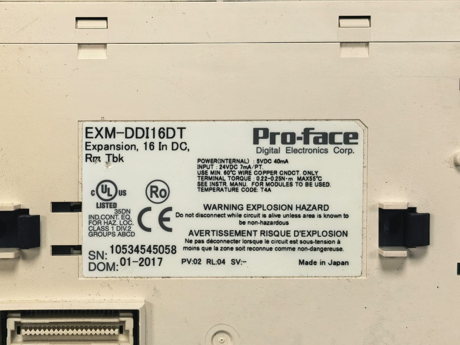 PRO-FACE EXM-DDI16DT PRO-FACE EXM-DDI16DT 16-POINT DIGITAL INPUT EXPANSION MODULE 2