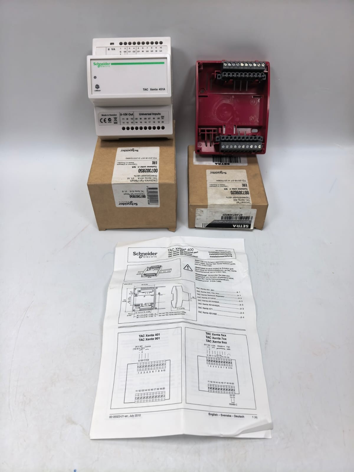 Schneider Electric TAC XENTA 400 SCHNEIDER ELECTRIC TAC XENTA 451A INPUT/OUTPUT MODULE W/ TAC XENTA 400 BASE 1