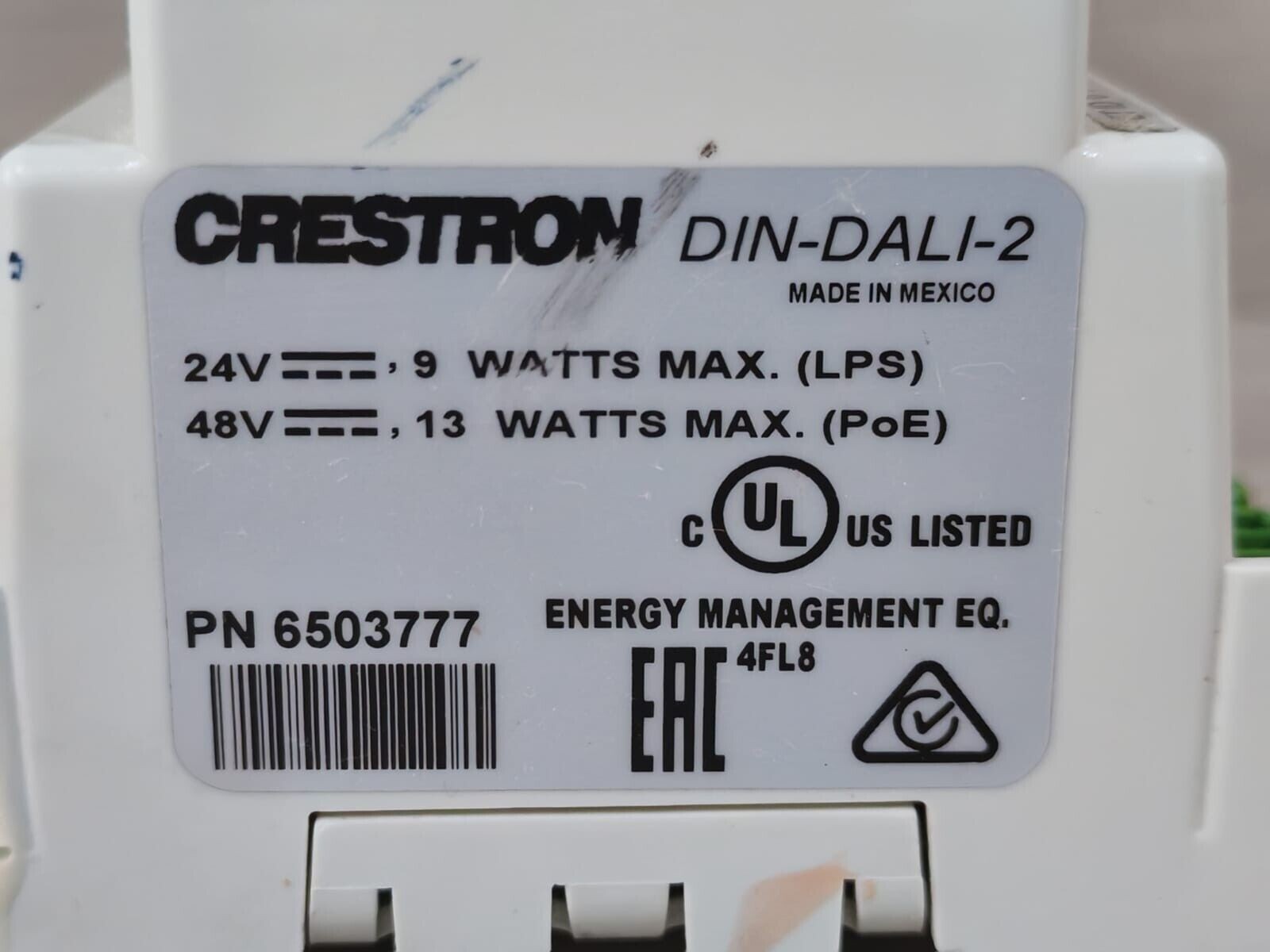 Crestron DIN-DALI-2 DIN CRESTRON DIN-DALI-2 DIN RAIL 2 CHANNEL DALI INTERFACE W/ BUS POWER SUPPLY 8