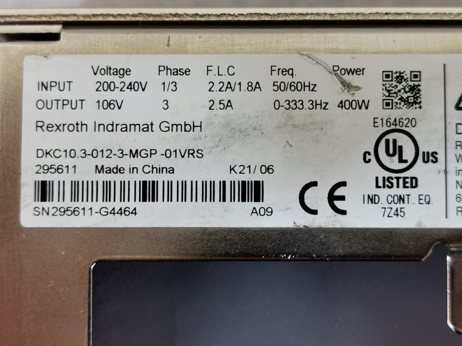 Rexroth DKC10.3-012-3-MGP-01VRS Rexroth ECODRIVE Cs DKC10.3-012-3-MGP-01VRS - No Back Cover 3