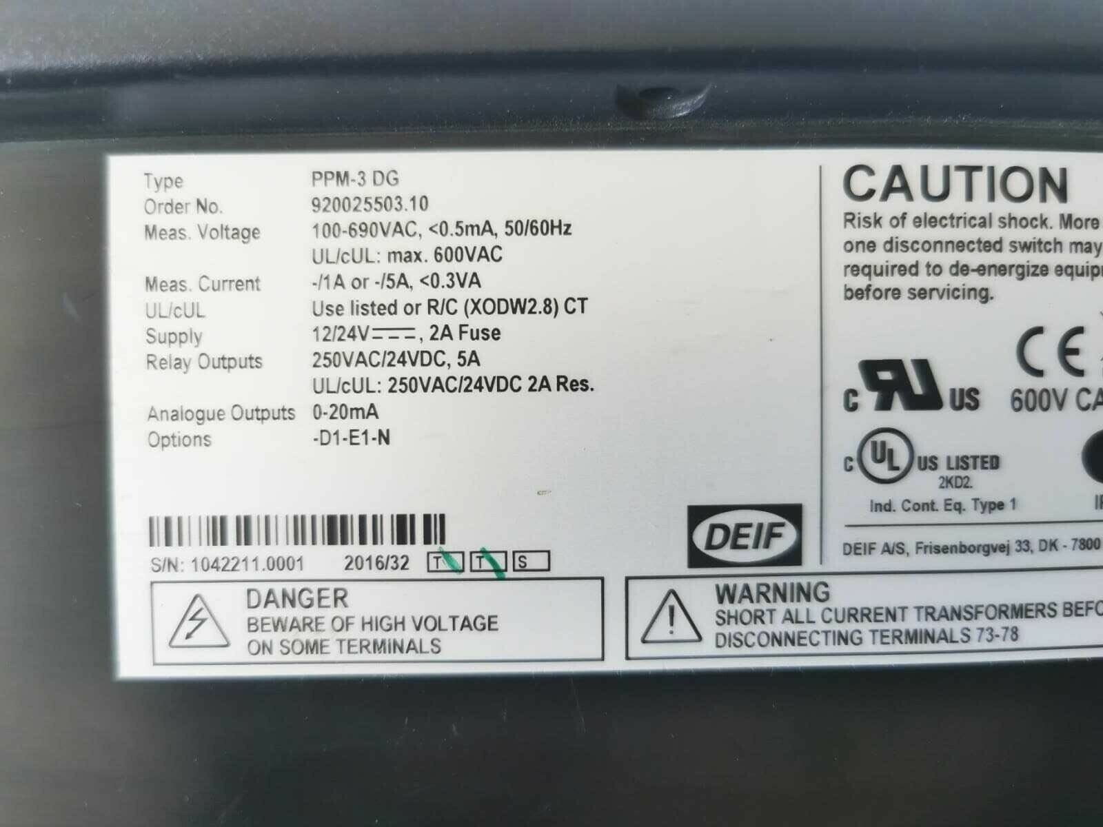 DEIF PPM-3 DG DEIF PPM-3 DG Protection and Power Management 250VAC - W/O ANY ACCS 4