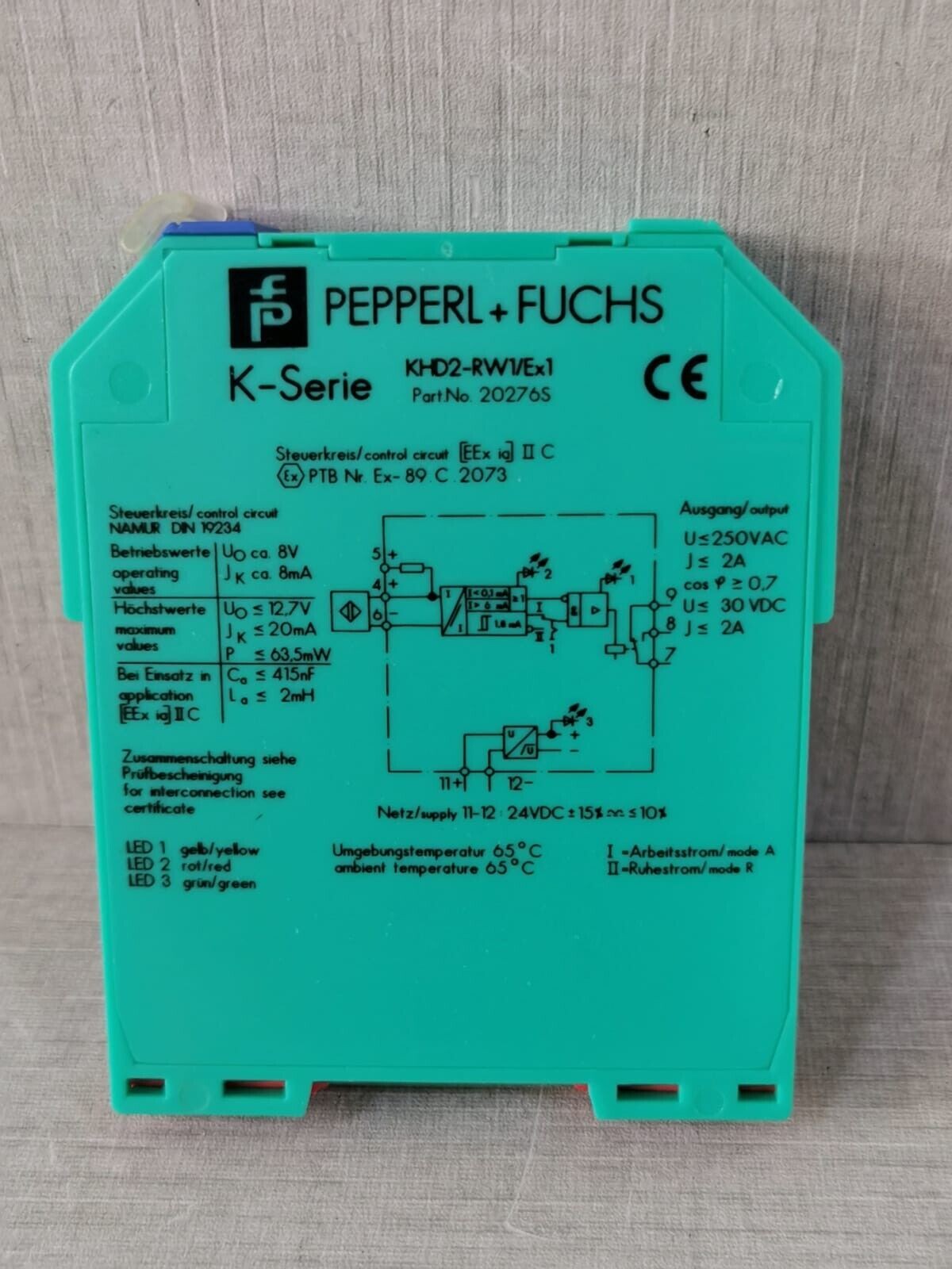 Pepperl+Fuchs 20276S PEPPERL+FUCHS KHD2-RW1/Ex1 TRANSFORMER ISOLATED BARRIER P/n.: 20276S 5