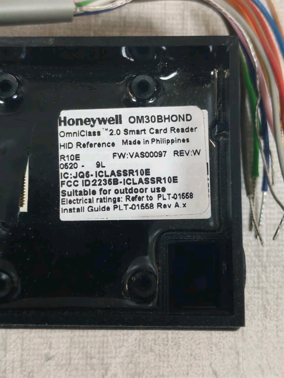 Honeywell OM30BHOND FW:VAS00097 REV:W HONEYWELL OM30BHOND FW:VAS00097 REV:W OMNICLASS 2.0 SMART CARD READER 6