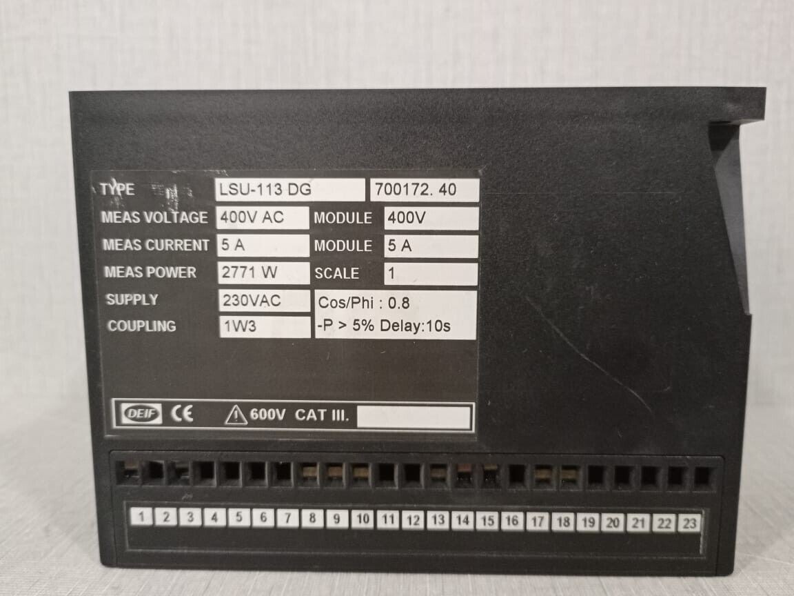 DEIF 700172.40 DEIF LSU-113DG LOAD SHARING UNIT 700172.40 400VAC 5A- W/O FRONT COVER & ACCS 2