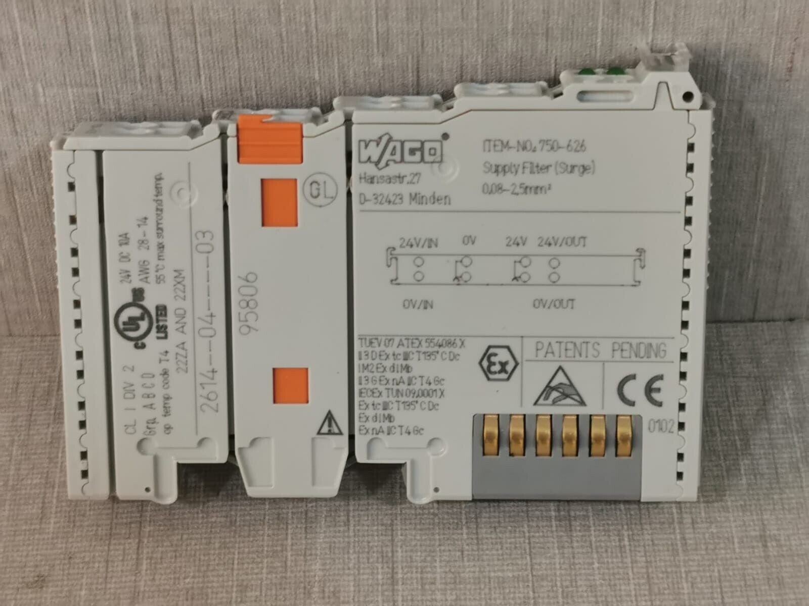 WAGO 750-626 Wago 750-626 Supply Filter Module 8