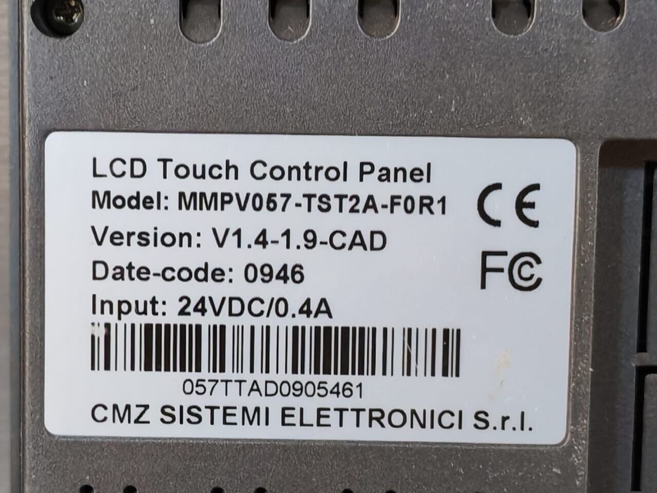 CMZ MMPV057-TST2A-F0R1 CMZ MMPV057-TST2A-F0R1 V1.4-1.9-CAD LCD TOUCH CONTROL PANEL-TRIED & TESTED 9