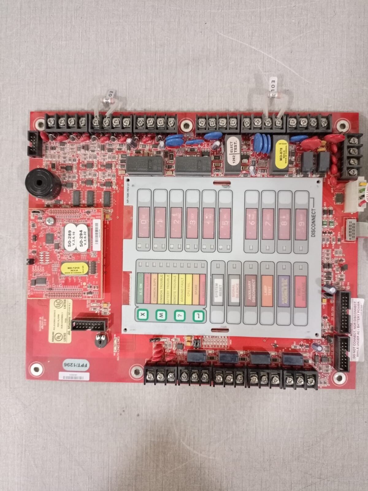 Mircom NP-6109 R.4 / FPT/1296 / MD-1210 / MD 819 Mircom NP-6109 R.4 / FPT/1296 / MD-1210 / MD 819 FIRE ALARM BOARD FOR FR-320-R 2