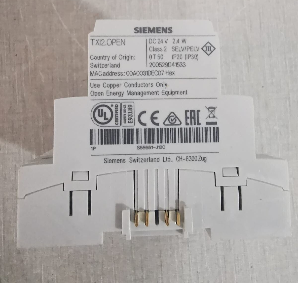 Siemens TXI2.OPEN Siemens TXI2.OPEN DC 24V 2.4W 2