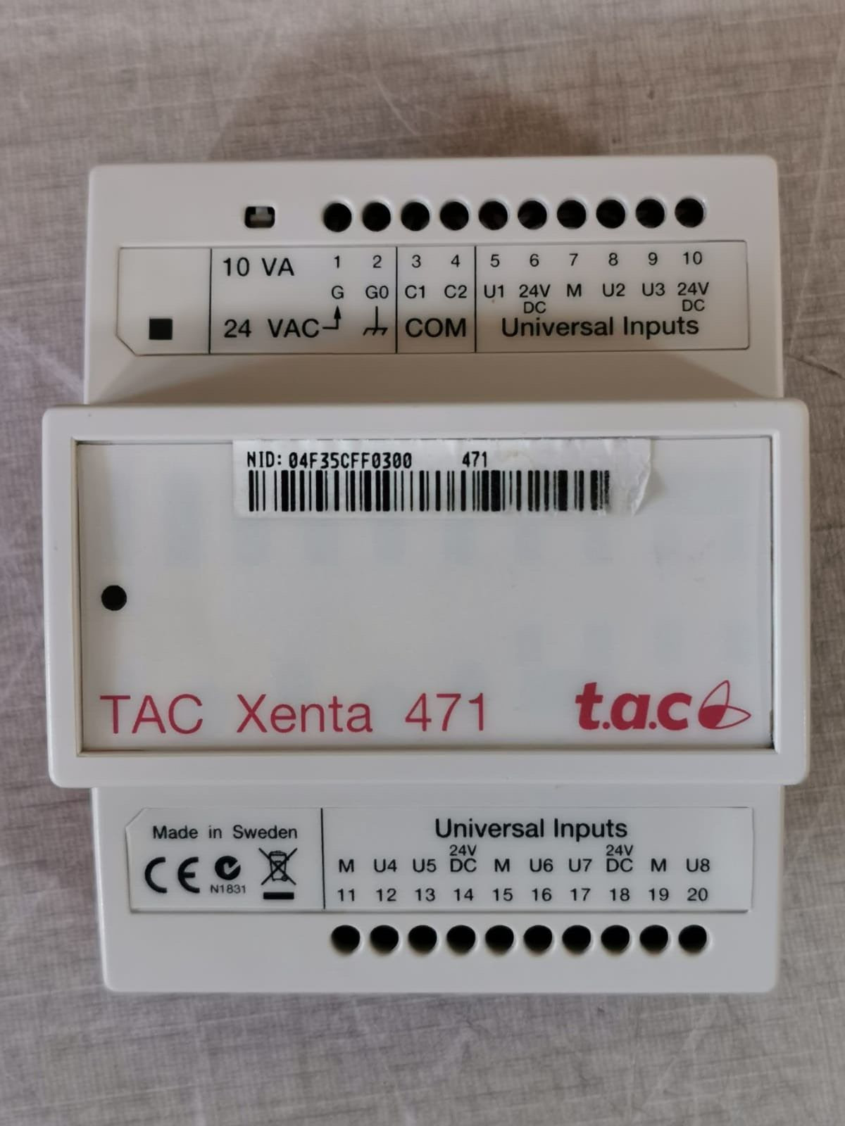 TAC Xenta 007302910 TAC Xenta 471 Analog Input Module 007302910 Ver. 1.04 2
