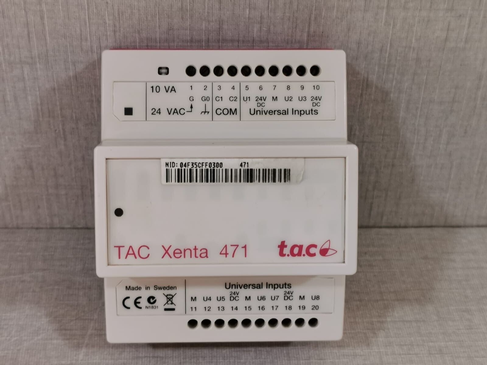 TAC Xenta 007302910 TAC Xenta 471 Analog Input Module 007302910 Ver. 1.04 1