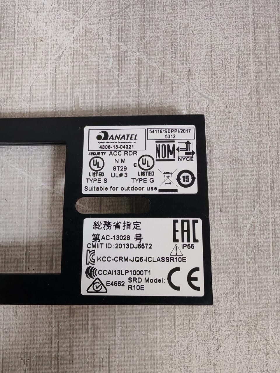 Honeywell OM30BHOND FW:VAS00097 REV:W HONEYWELL OM30BHOND FW:VAS00097 REV:W OMNICLASS 2.0 SMART CARD READER 9