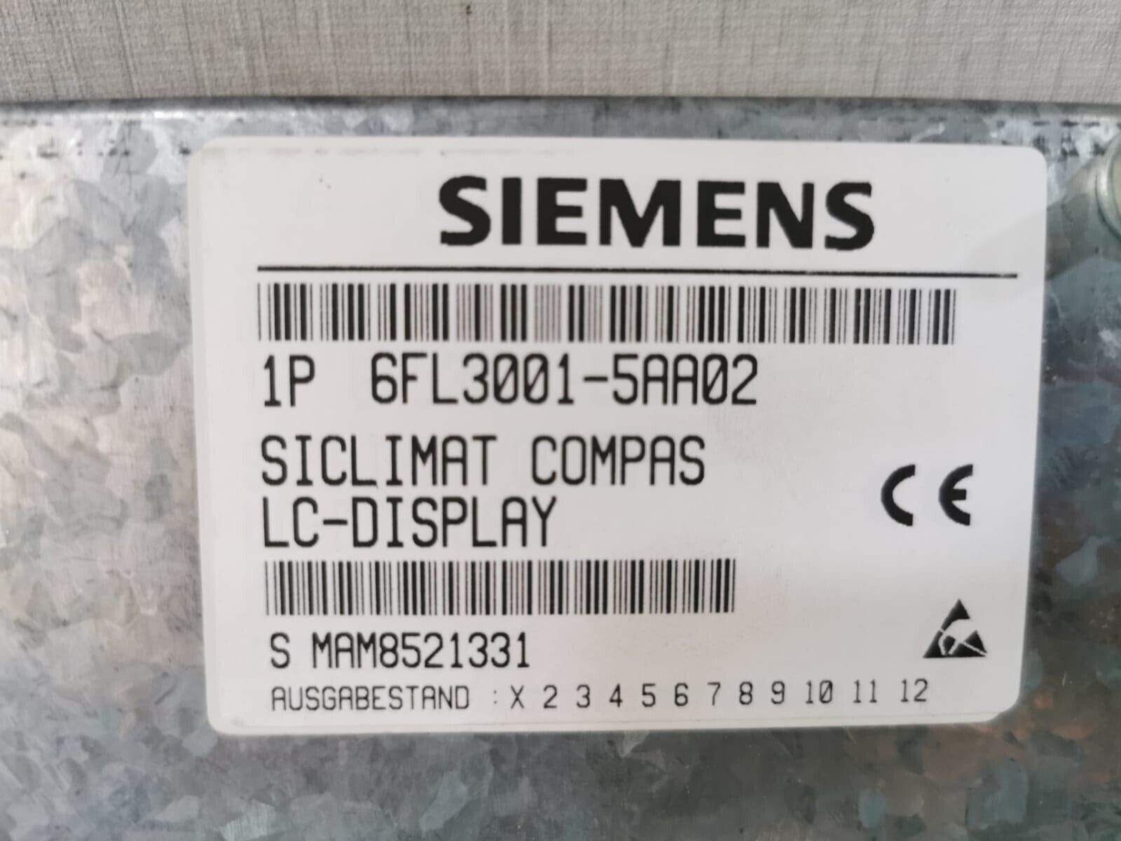 Siemens 6FL3001-5AA02 Siemens 6FL3001-5AA02 SICLIMAT COMPAS LC-Display 6FL3 001-5AA02 5