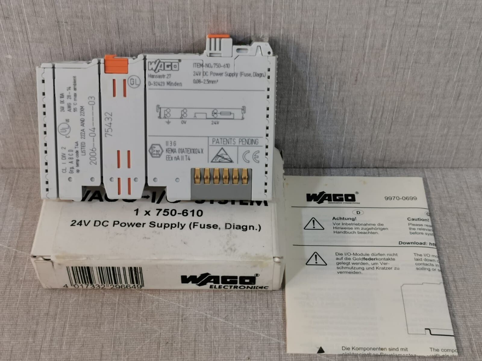 WAGO 750-610 Wago 750-610 Power Supply 24VDC 1