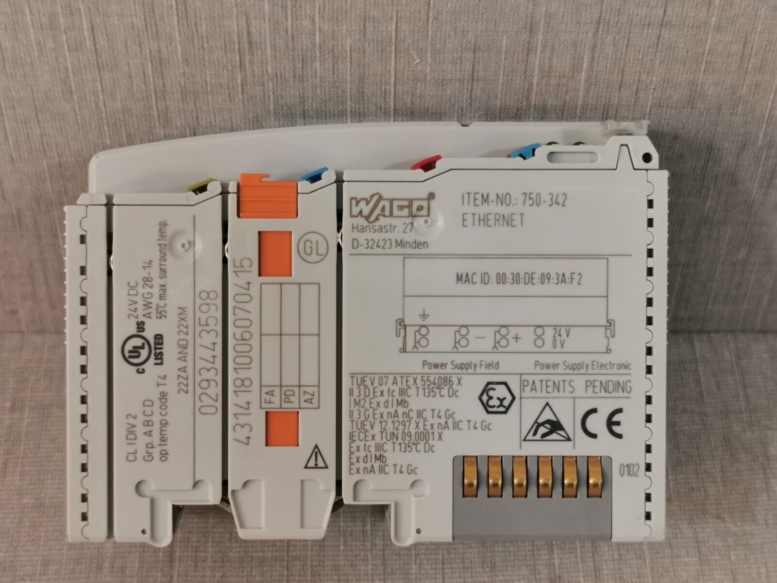 WAGO 750-342 WAGO 750-342 Ethernet Fieldbus Coupler 24vdc 9