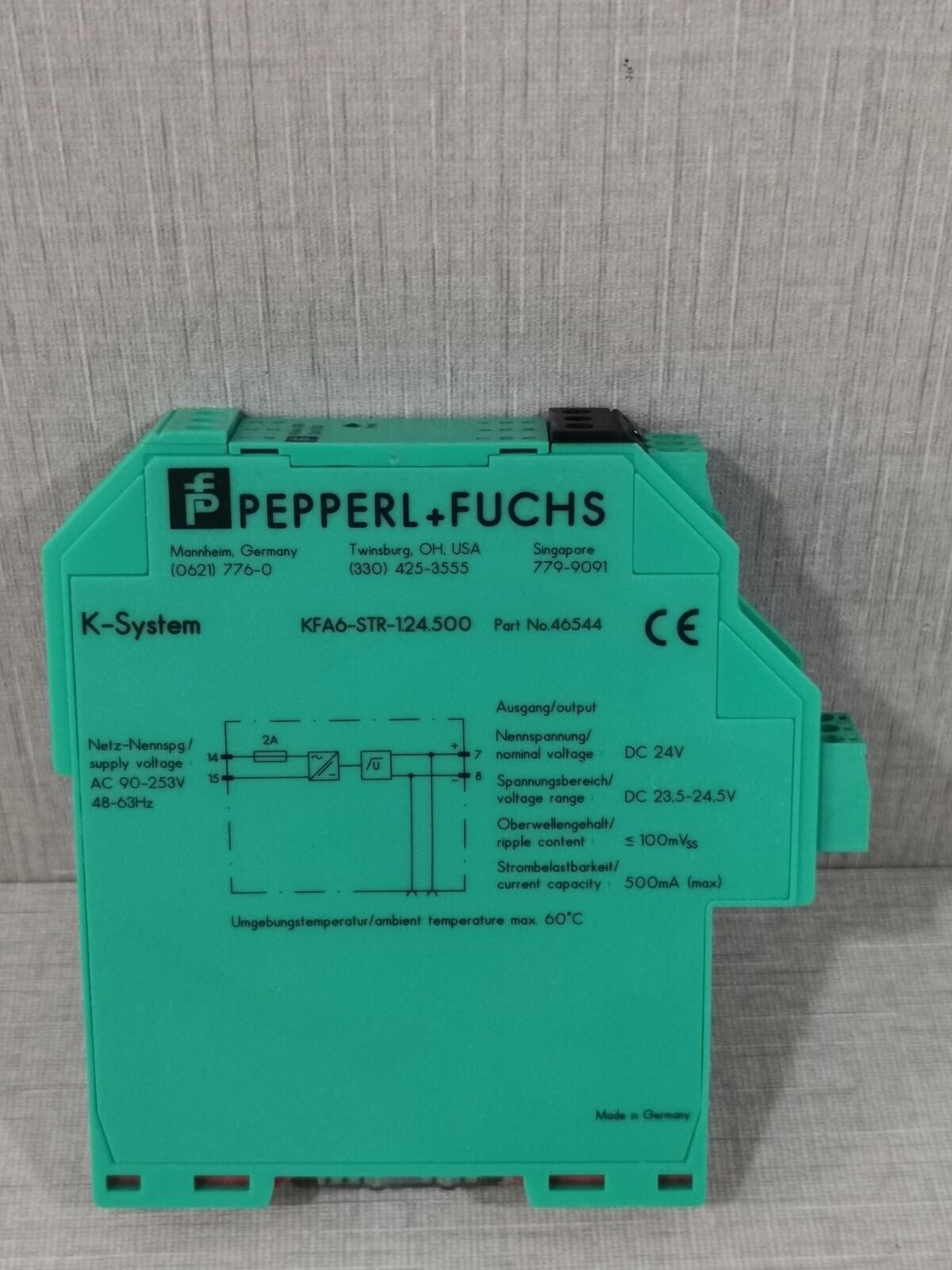 Pepperl+Fuchs KFA6-STR-1.24-500 PEPPERL+FUCHS KFA6-STR-1.24-500 K-System Power Supply 2