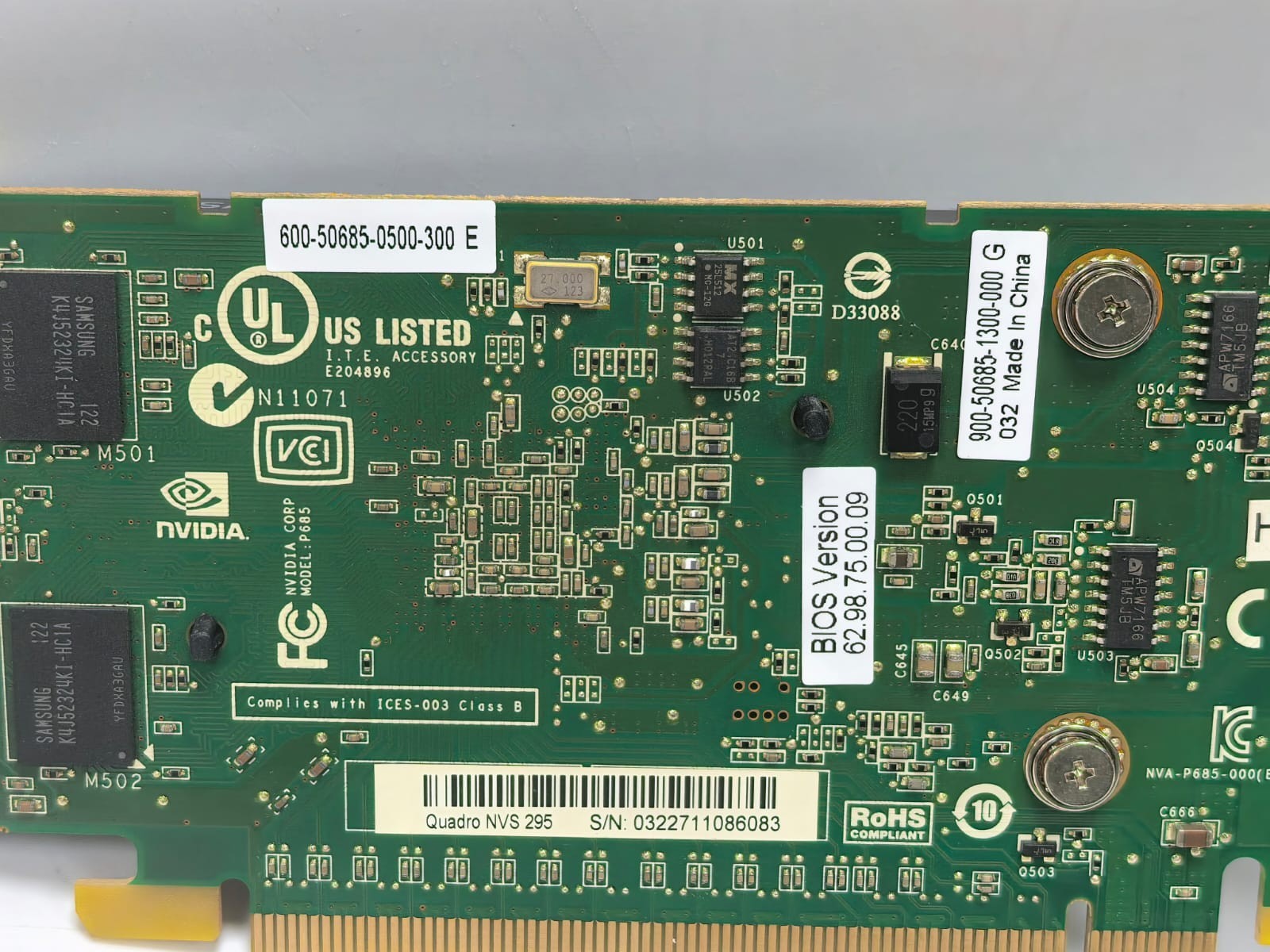 QUADRO NVS 295 QUADRO NVS 295 PCI EXPRESS GRAPHICS CARD 4