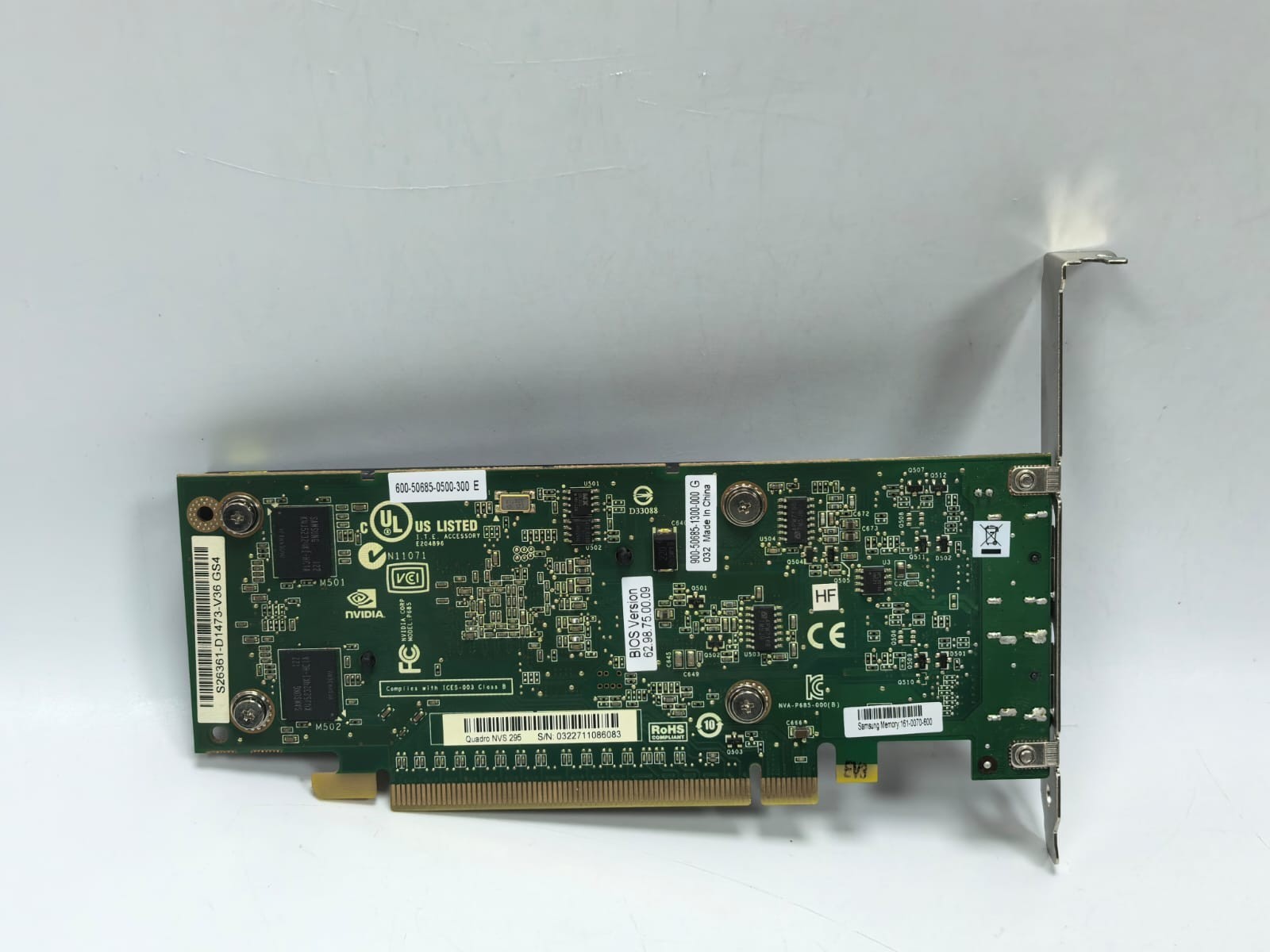QUADRO NVS 295 QUADRO NVS 295 PCI EXPRESS GRAPHICS CARD 6