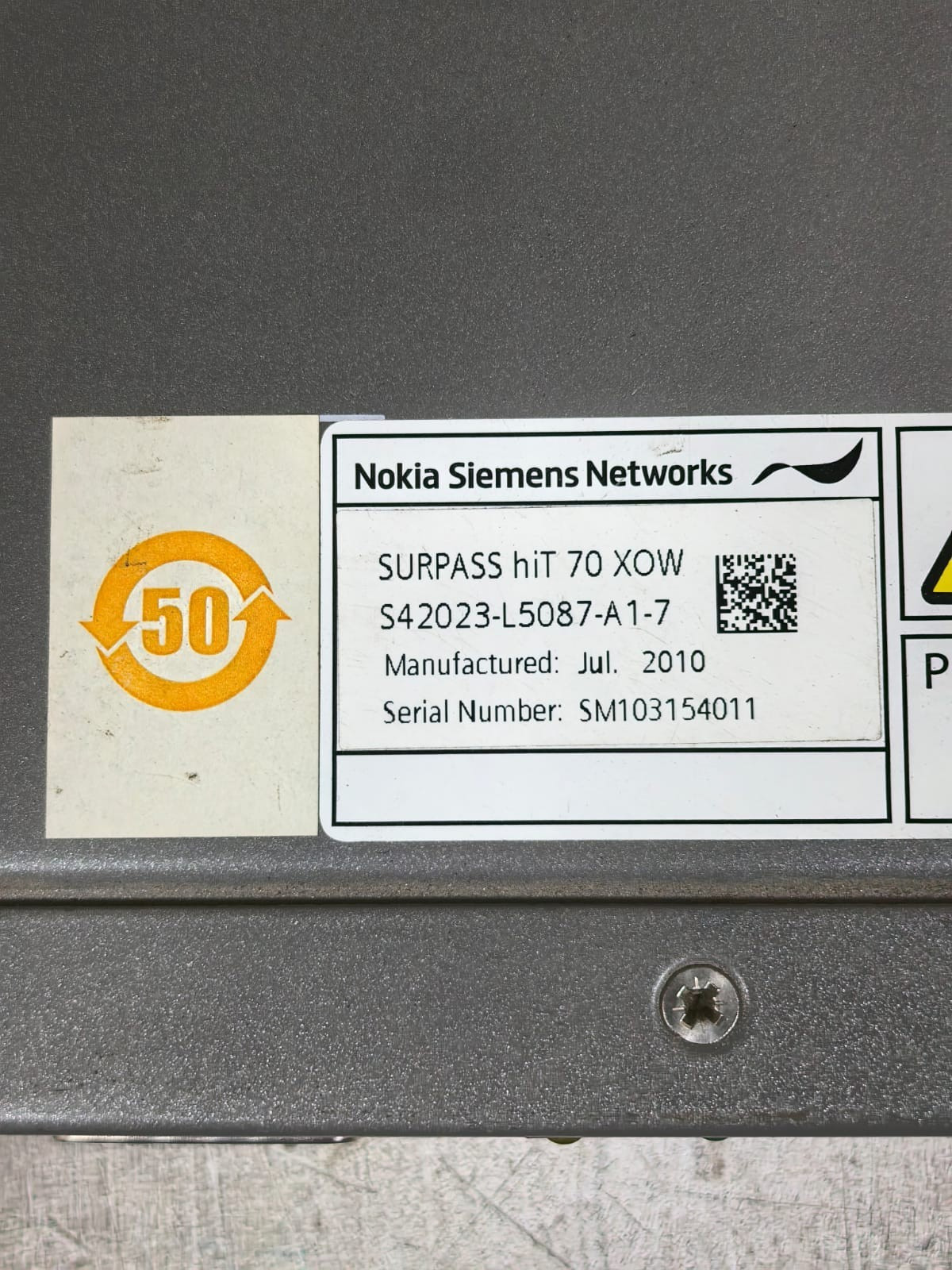 NOKIA SIEMENS NETWEORKS S42023-L5087-A1-7 NOKIA SIEMENS NETWEORKS S42023-L5087-A1-7 SURPASS HIT 70 XOW 7
