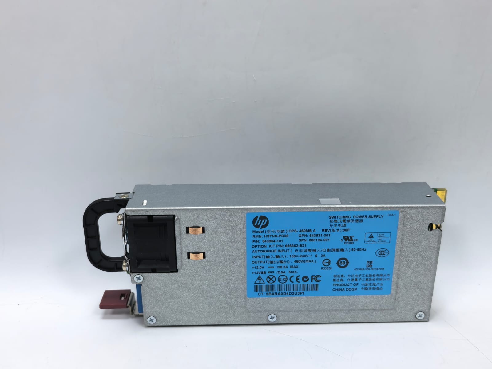 HP DPS-460MB HP DPS-460MB A HSTNS-PD28 460W HOT-PLUG SERVER POWER SUPPLY 660184-001 1