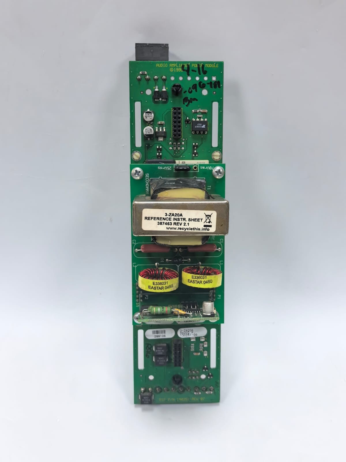 EST EDWARDS 3-ZA20A AUDIO AMPLIFIER MODULE FIRE ALARM 140251 REV.07